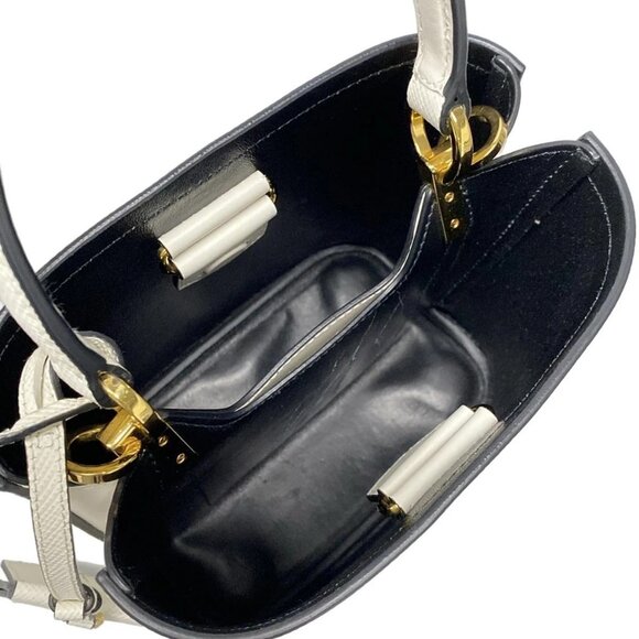 Auth PRADA Pannier Small 1BA217 White Saffiano Leather - Handbag - Picture 6 of 16